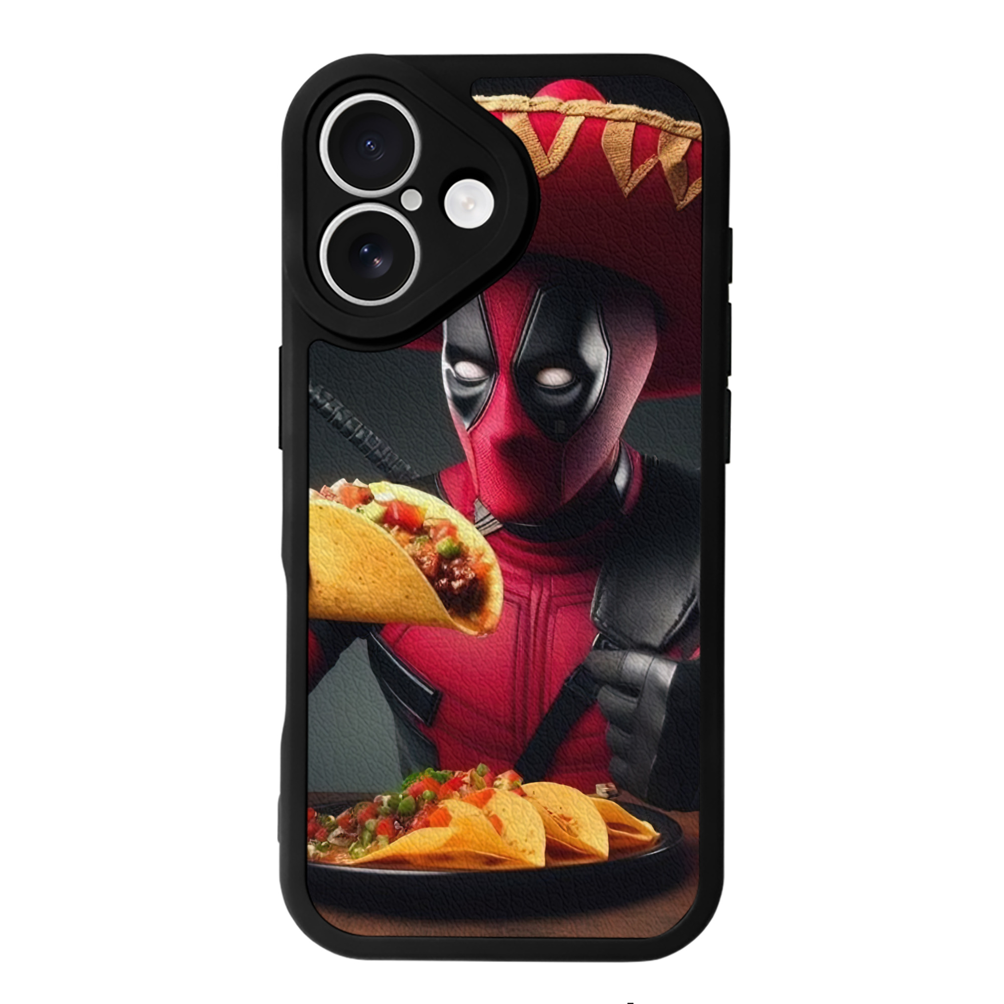 （画像用） Deadpool デッドプール 【iPhone 16シリーズ対応】シリコンスマホケース（レザー調） 材質：シリコン